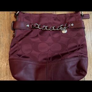 COACH- magenta cross body purse- barely worn